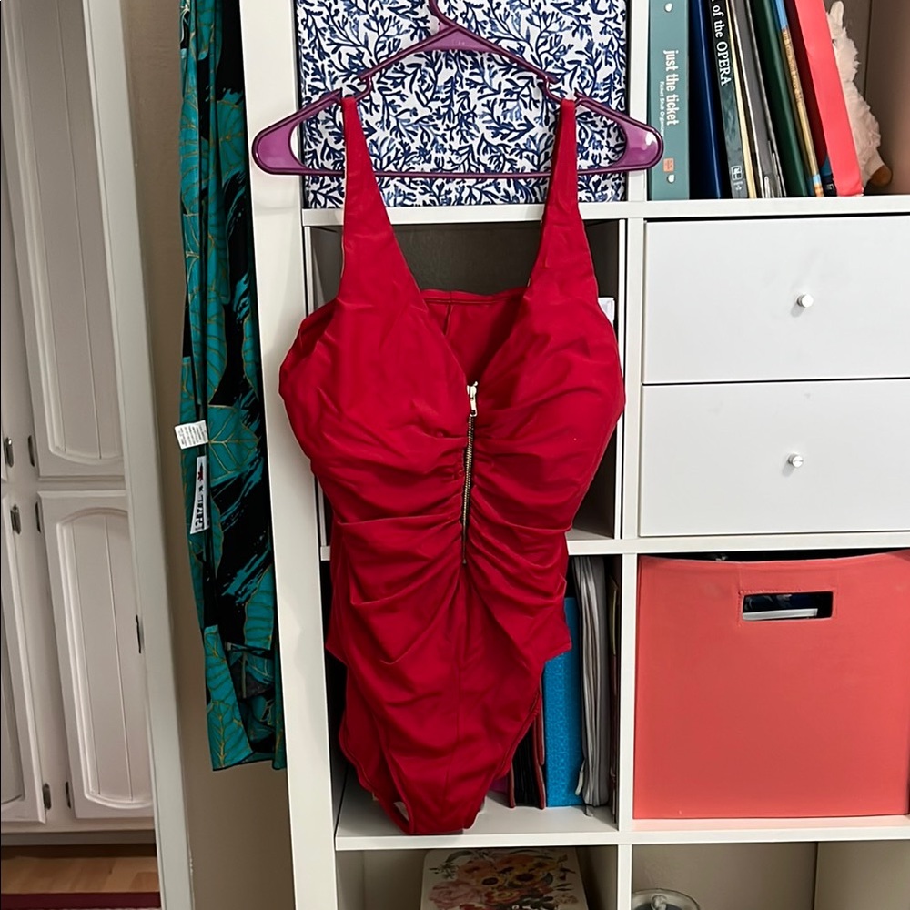 Elegant Red One-Piece Swimsuit